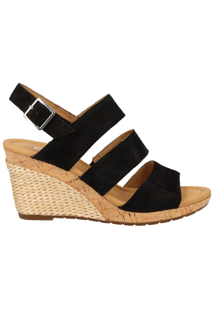 Gabor Sandalen Nubukleder Schwarz - surf4shoes