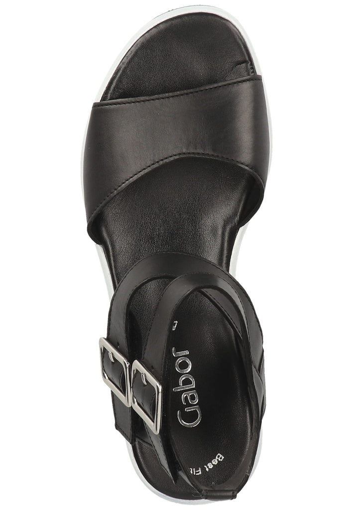 Gabor Sandalen Glattleder Schwarz - surf4shoes