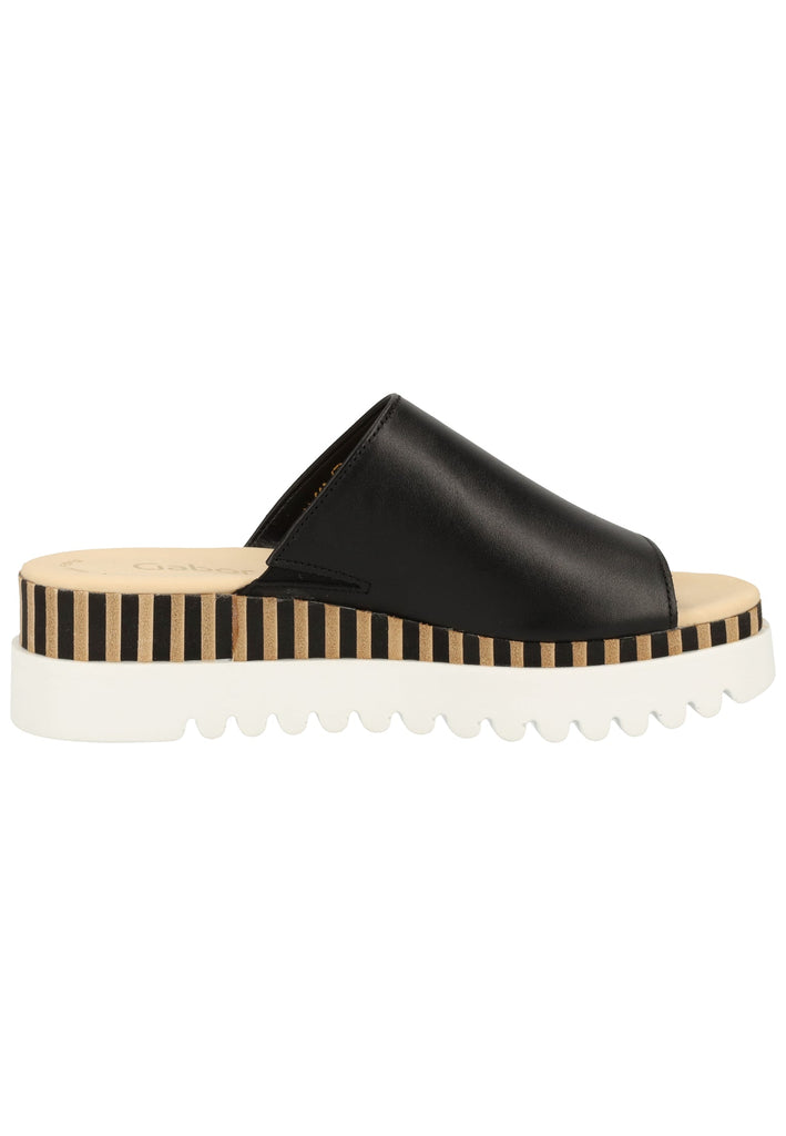 Gabor Pantoletten Nappaleder Schwarz - surf4shoes