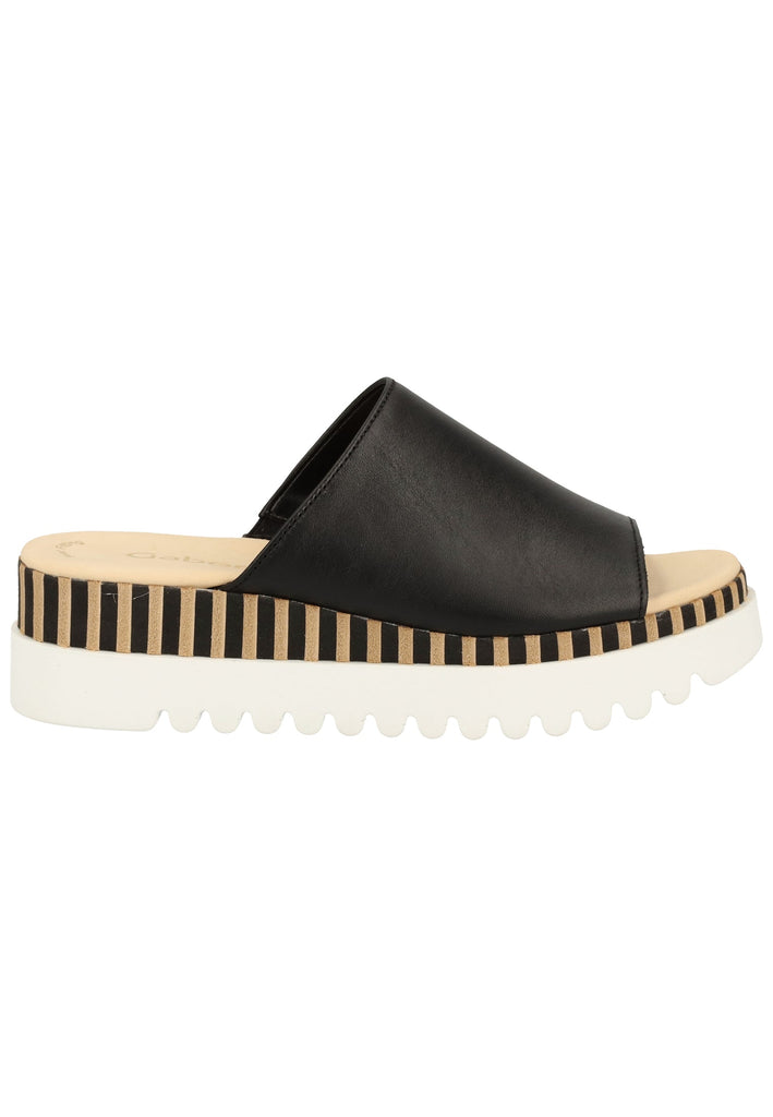 Gabor Pantoletten Nappaleder Schwarz - surf4shoes