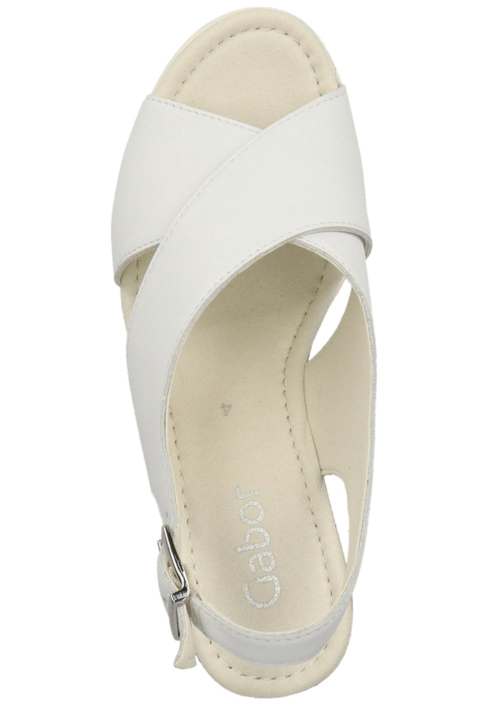 Gabor Sandalen Glattleder Weiß - surf4shoes
