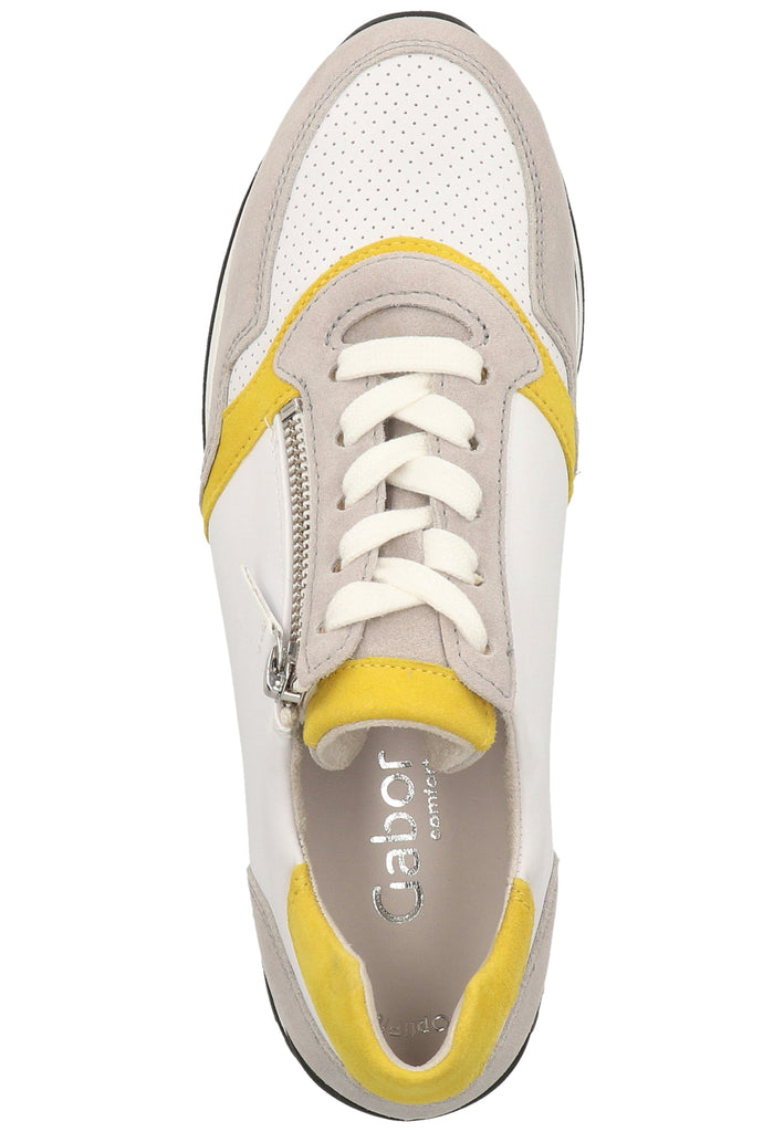 Gabor Sneaker Glattleder Weiß/Grau - surf4shoes