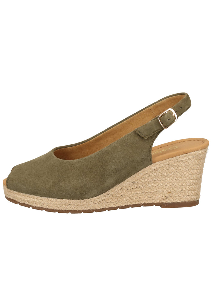 Gabor Sandalen Veloursleder Oliv - surf4shoes