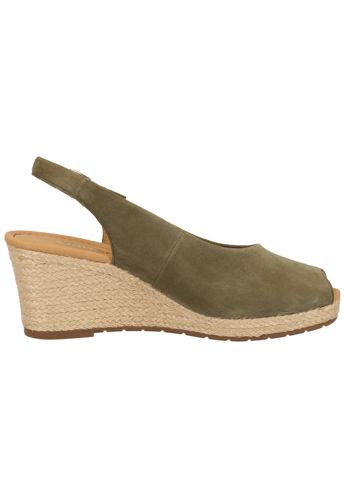Gabor Sandalen Veloursleder Oliv - surf4shoes