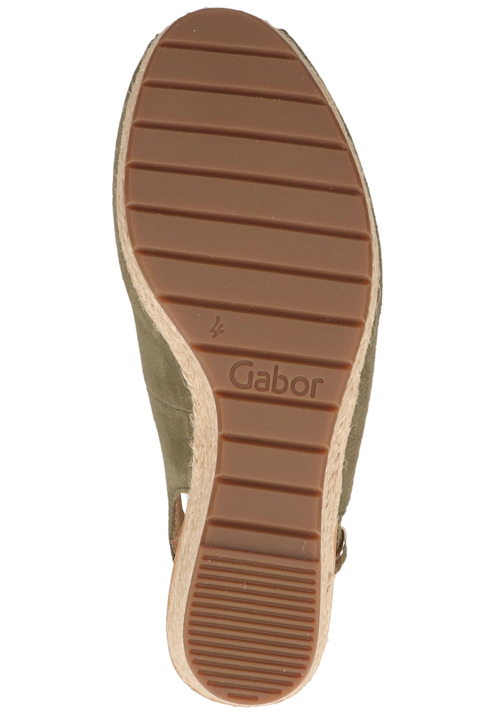 Gabor Sandalen Veloursleder Oliv - surf4shoes