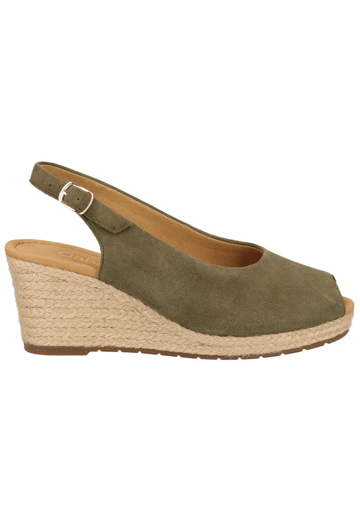 Gabor Sandalen Veloursleder Oliv - surf4shoes