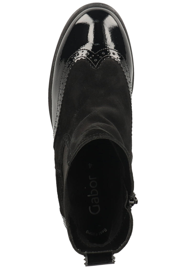 Gabor Stiefelette Leder/Textil Schwarz - surf4shoes