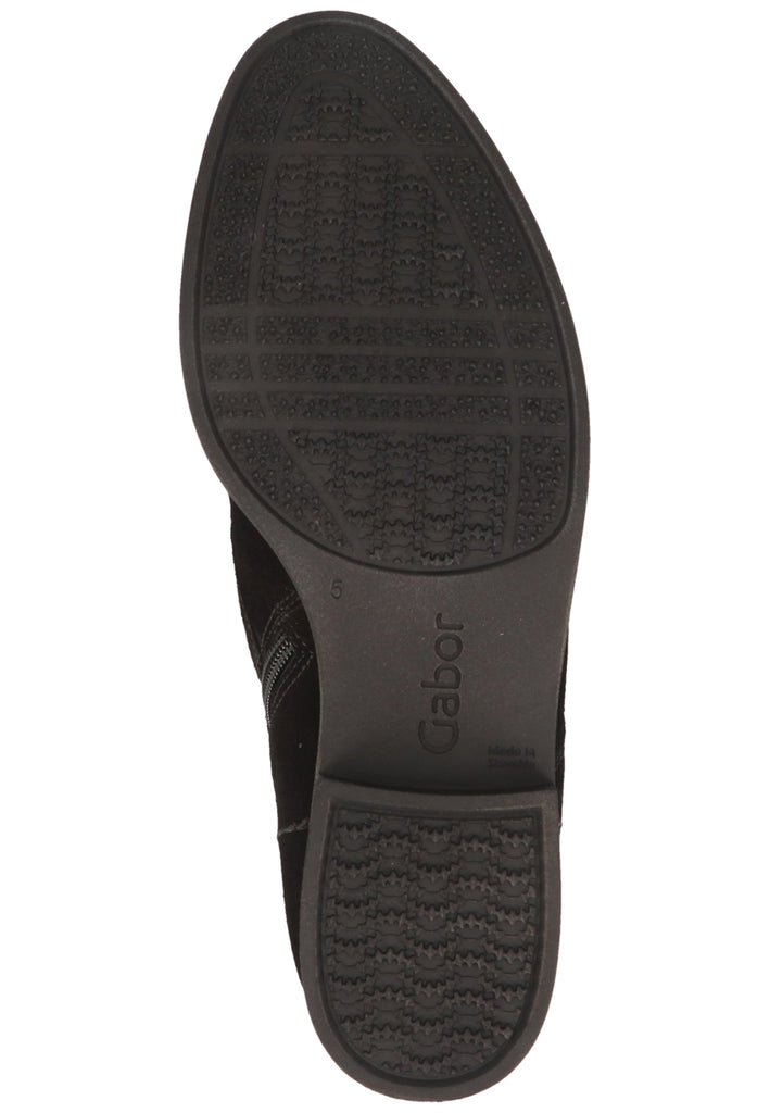 Gabor Stiefelette Veloursleder Schwarz - surf4shoes