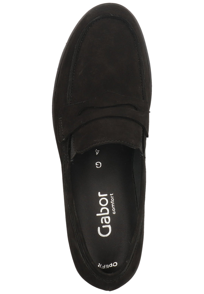 Gabor Slipper Nubukleder Schwarz - surf4shoes