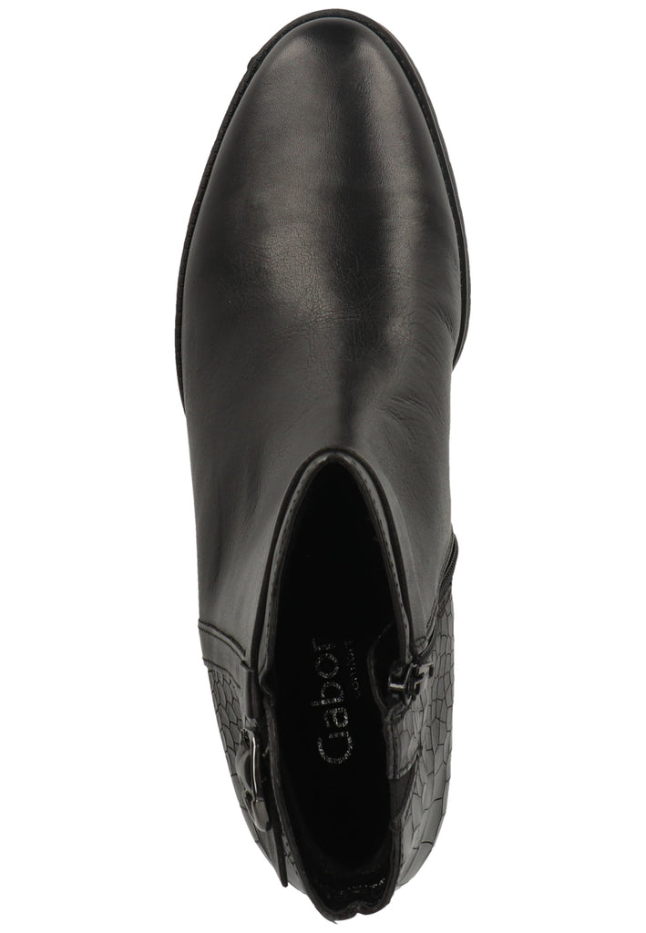 Gabor Stiefelette Glattleder Schwarz - surf4shoes
