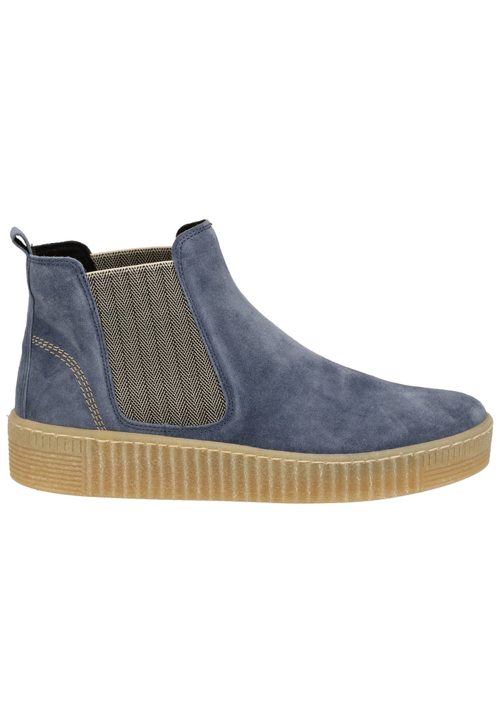 Gabor Stiefelette Leder/Textil Blau/Beige - surf4shoes