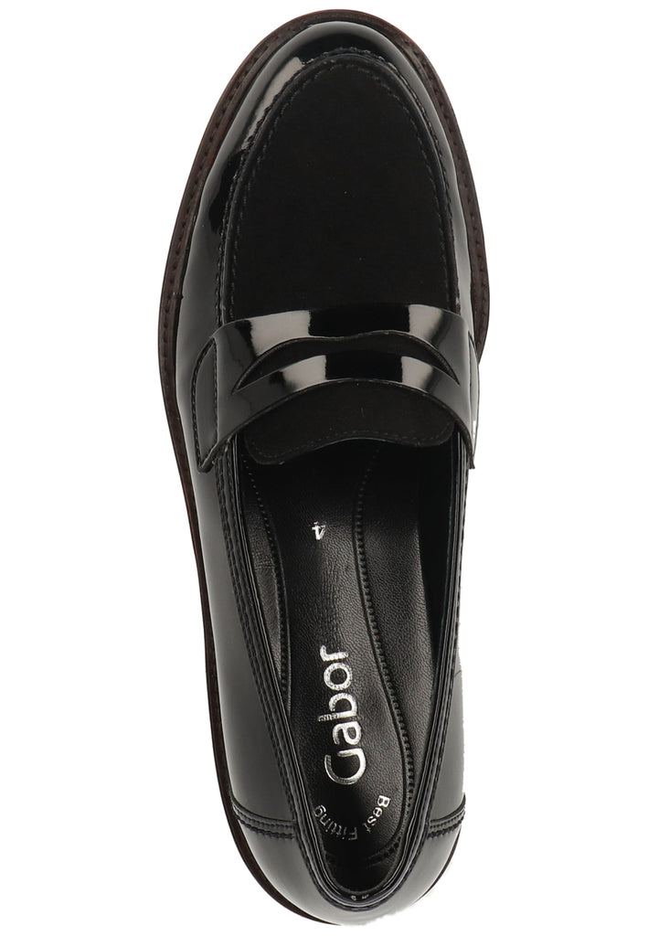 Gabor Slipper Leder Schwarz/Braun - surf4shoes