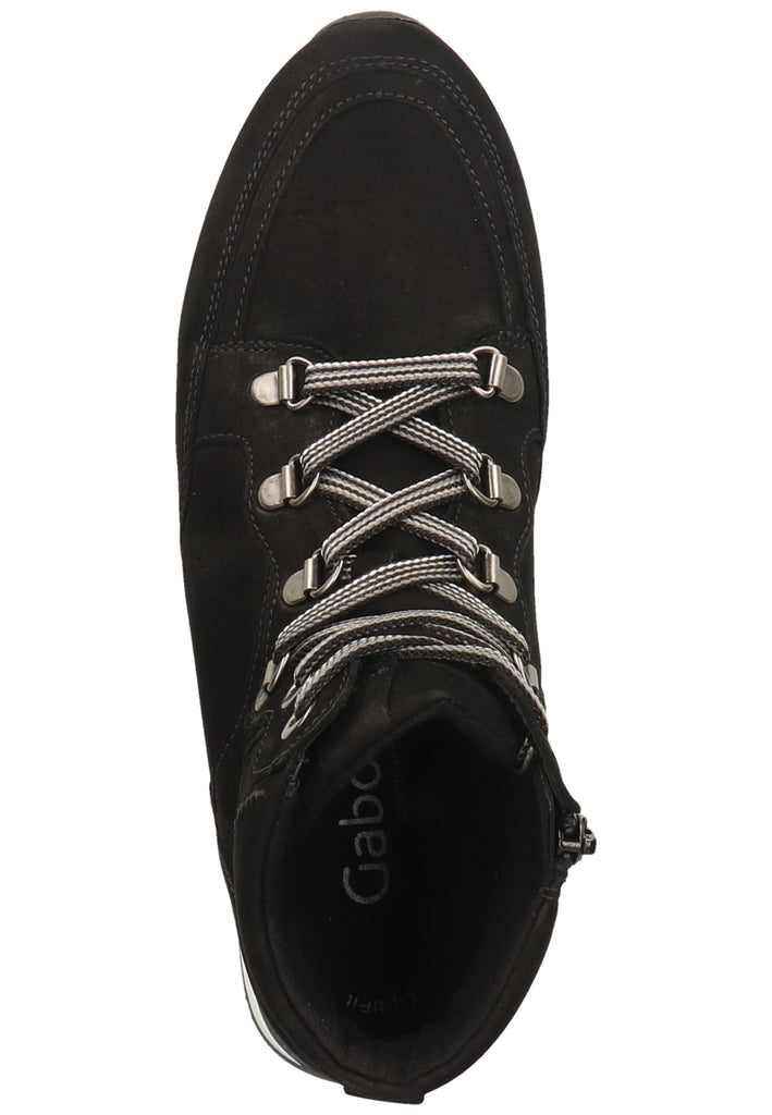 Gabor Stiefelette Nubukleder Schwarz/Schwarz - surf4shoes