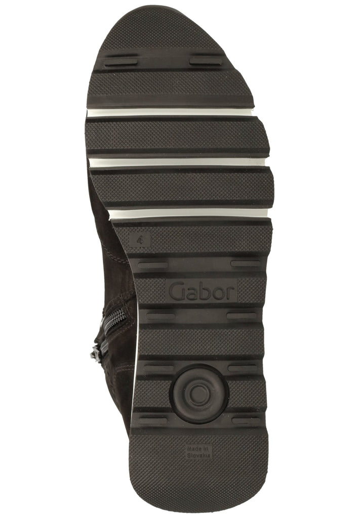 Gabor Stiefelette Nubukleder Schwarz/Schwarz - surf4shoes
