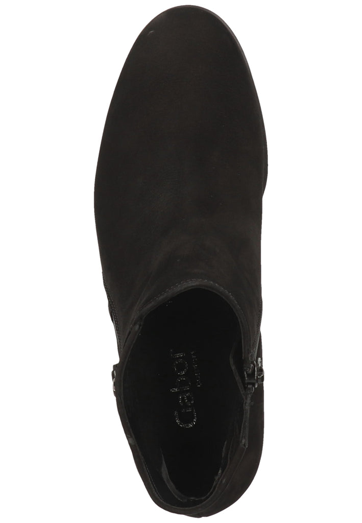 Gabor Stiefelette Nubukleder Schwarz - surf4shoes