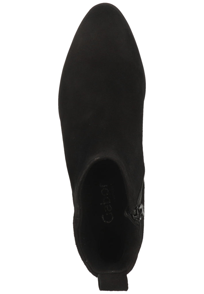 Gabor Stiefelette Veloursleder Schwarz - surf4shoes