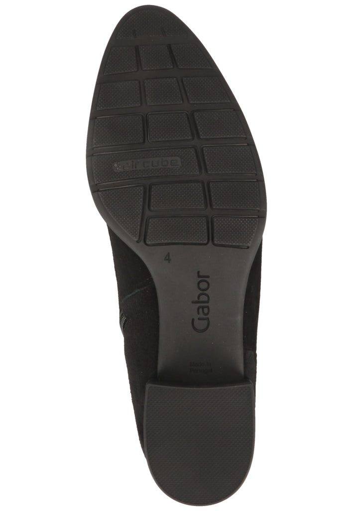 Gabor Stiefelette Veloursleder Schwarz - surf4shoes
