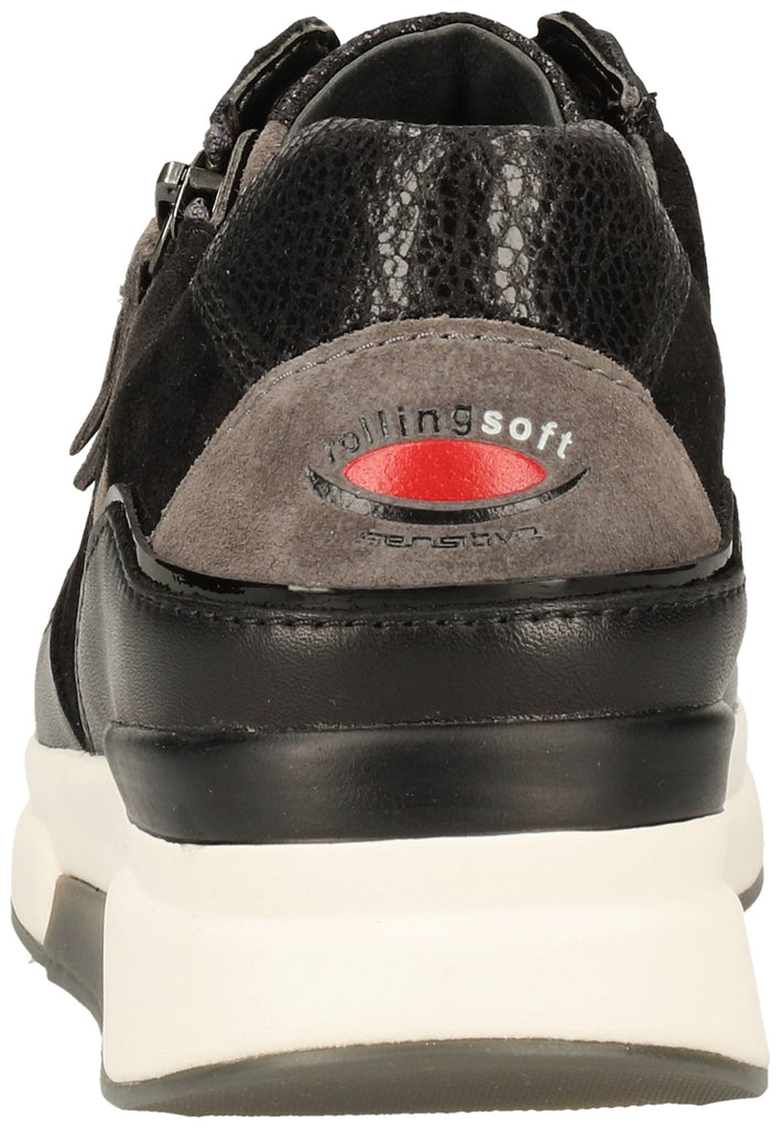 Gabor Sneaker Nubukleder Schwarz/Stone - surf4shoes