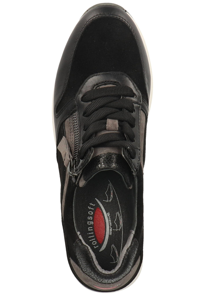 Gabor Sneaker Nubukleder Schwarz/Stone - surf4shoes