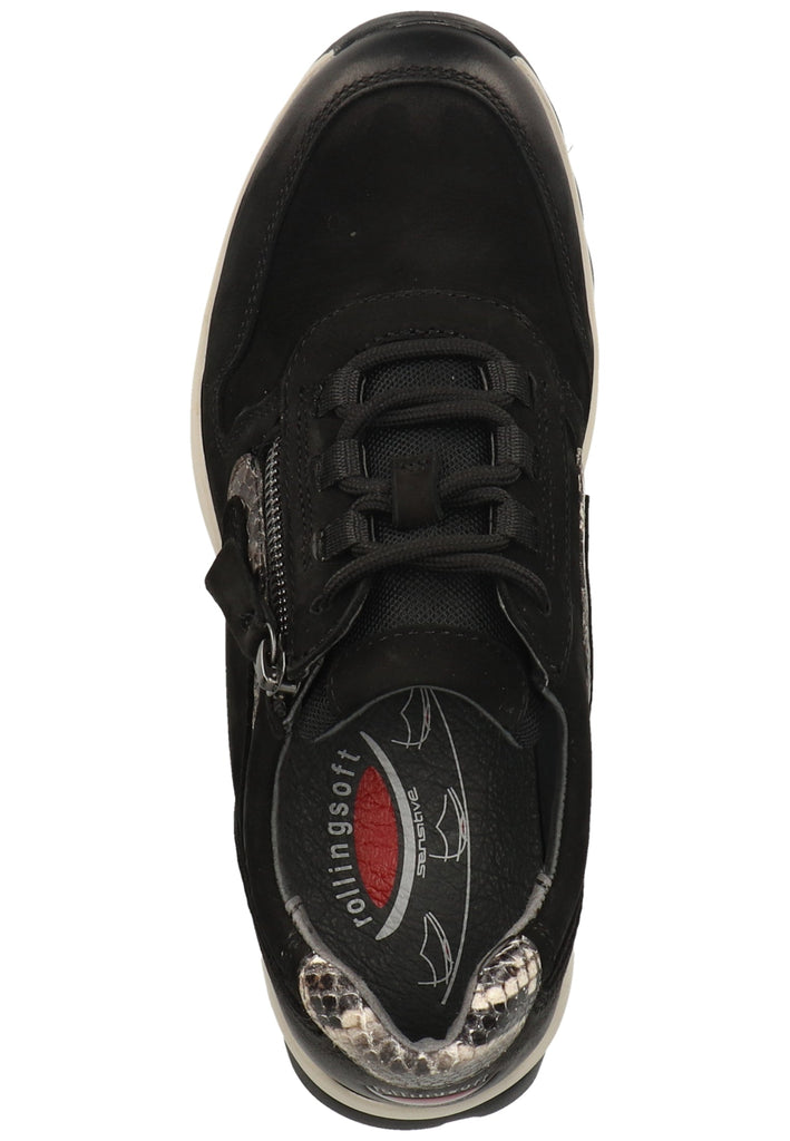 Gabor Sneaker Nubukleder Schwarz/Grau - surf4shoes