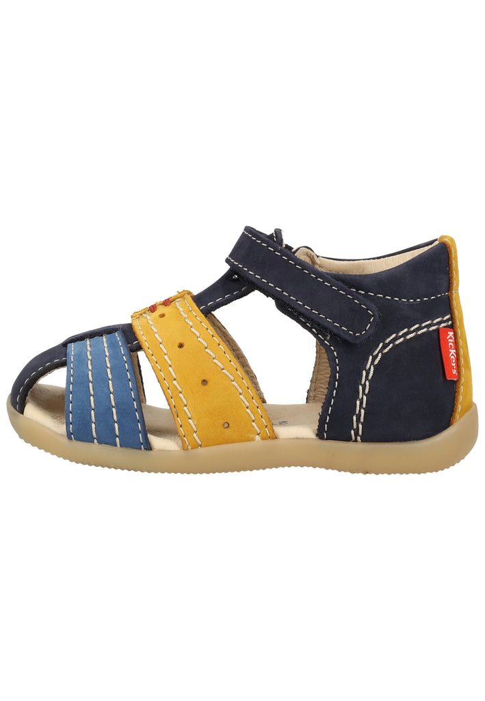 Kickers Sandalen Leder Blau/Gelb - surf4shoes