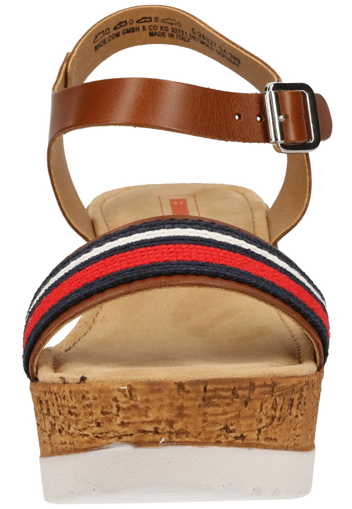 s.Oliver Sandalen Leder Braun/Blau - surf4shoes