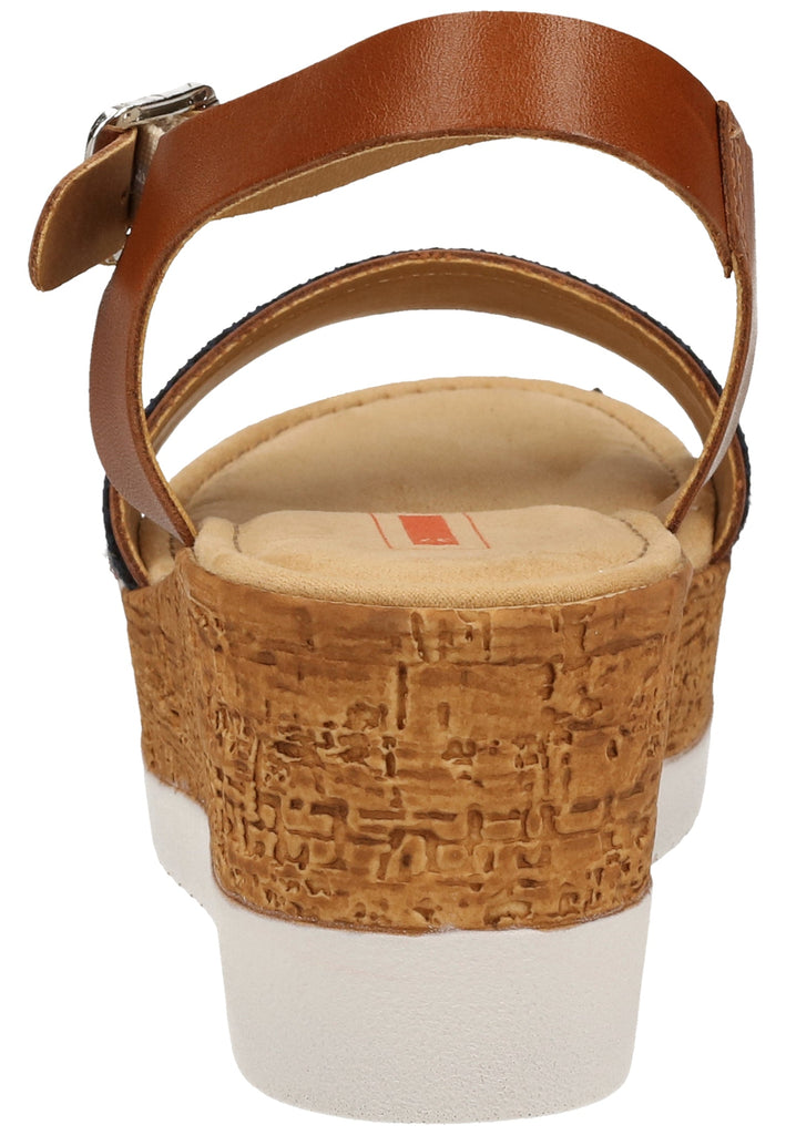 s.Oliver Sandalen Leder Braun/Blau - surf4shoes