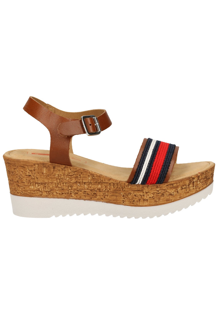 s.Oliver Sandalen Leder Braun/Blau - surf4shoes