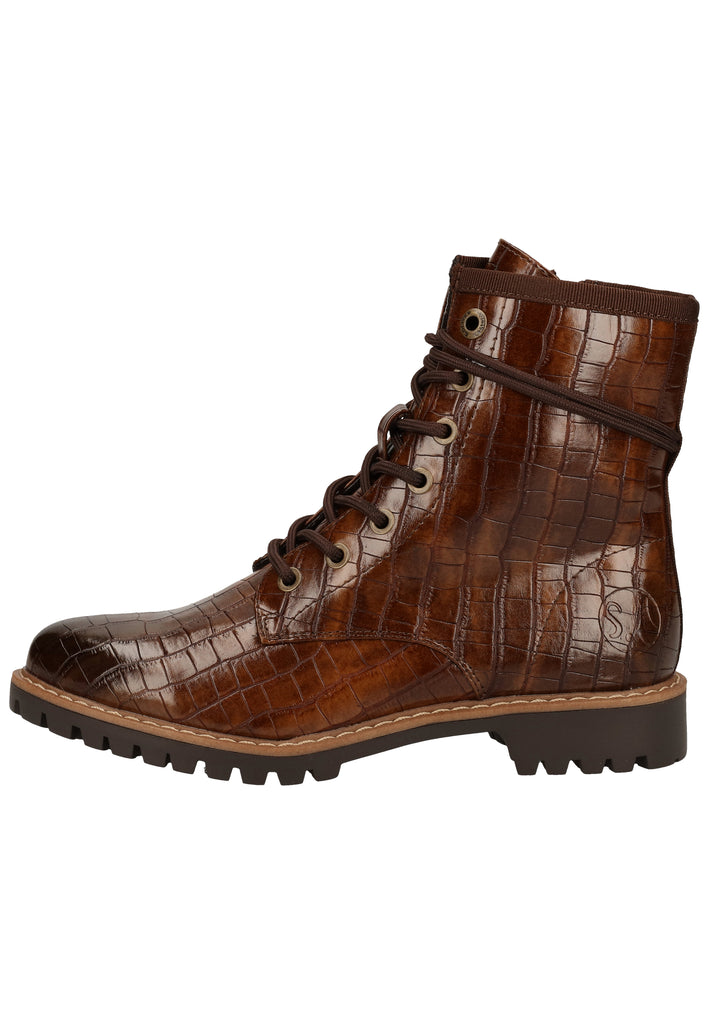 s.Oliver Stiefelette Lederimitat Cognac - surf4shoes