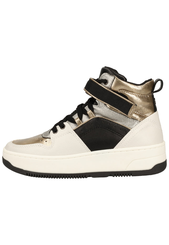 s.Oliver Sneaker Lederimitat Weiß/Gold - surf4shoes