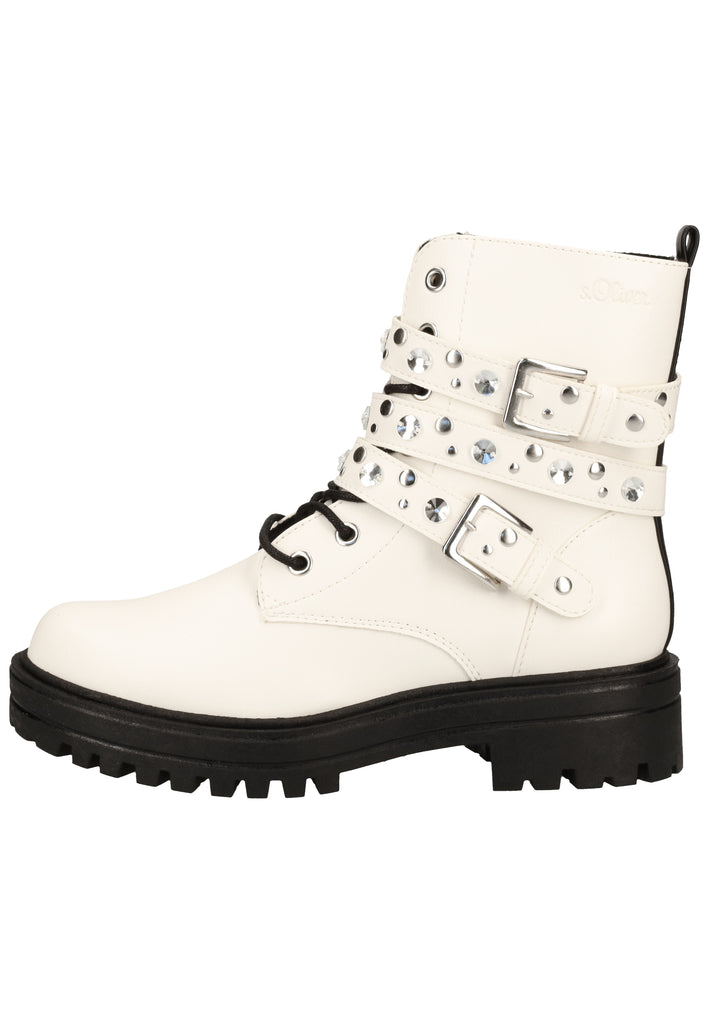 s.Oliver Stiefelette Lederimitat Weiß - surf4shoes