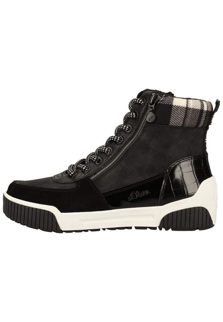 s.Oliver Stiefelette Leder/Textil Schwarz - surf4shoes