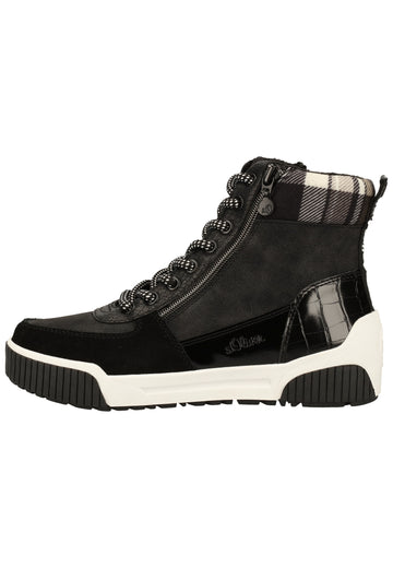 s.Oliver Stiefelette Leder/Textil Schwarz - surf4shoes