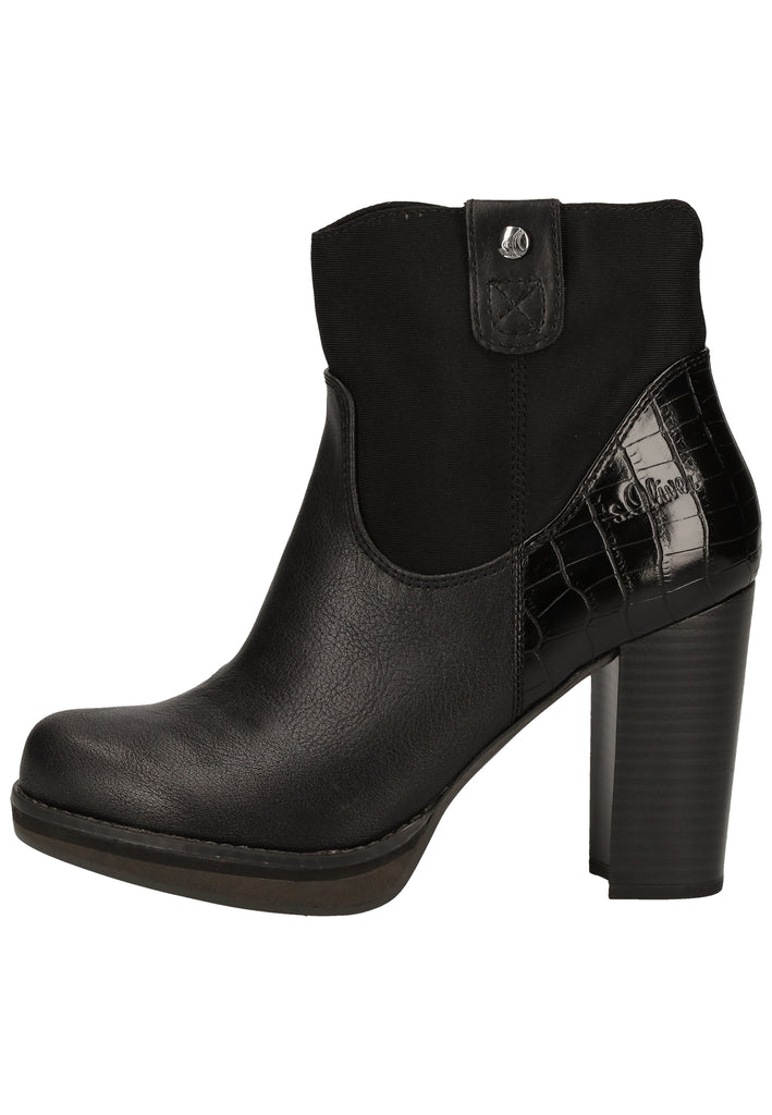 s.Oliver Stiefelette Lederimitat/Textil Schwarz - surf4shoes