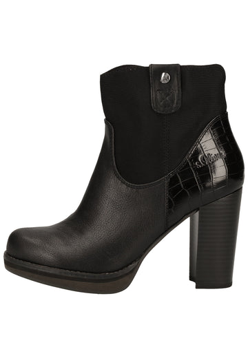 s.Oliver Stiefelette Lederimitat/Textil Schwarz - surf4shoes