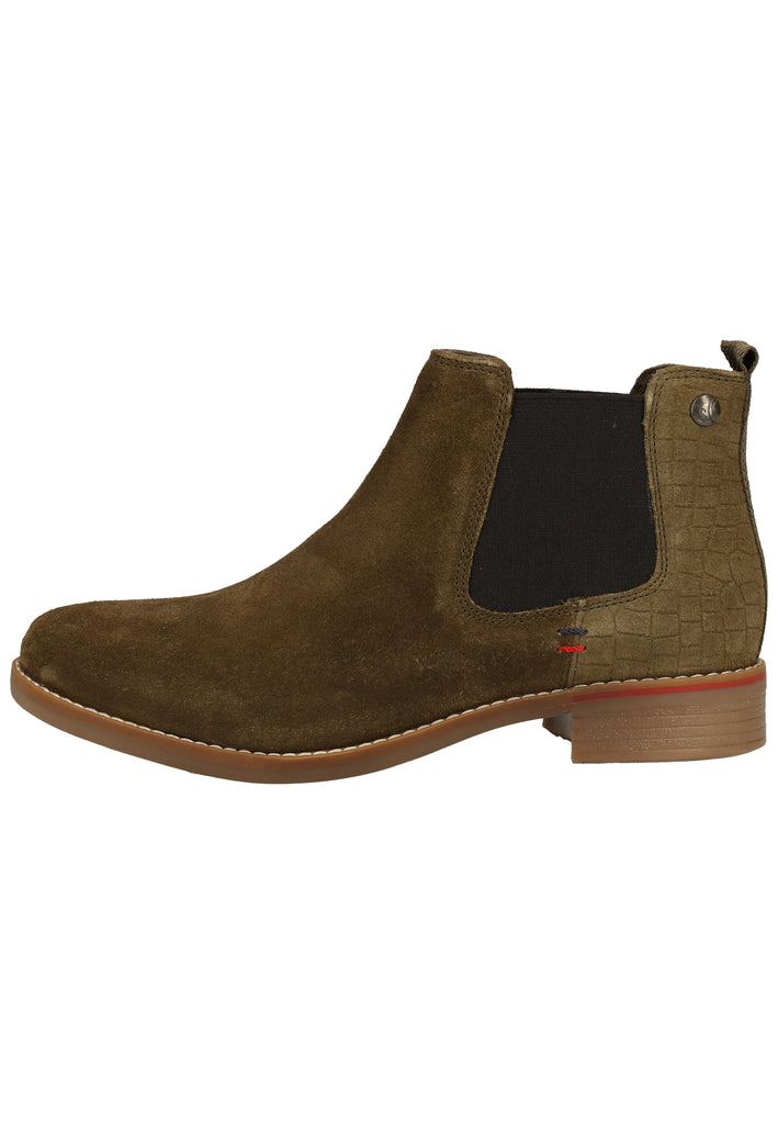 s.Oliver Stiefelette Leder Oliv - surf4shoes