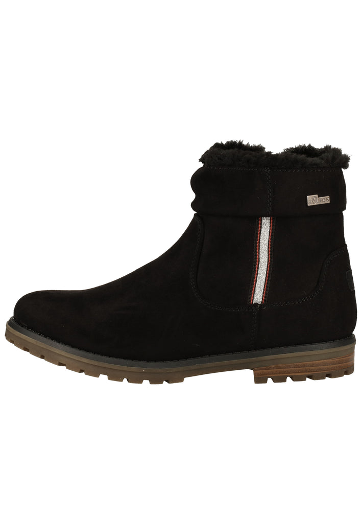 s.Oliver Stiefelette Lederimitat/Textil Schwarz Warmfutter - surf4shoes