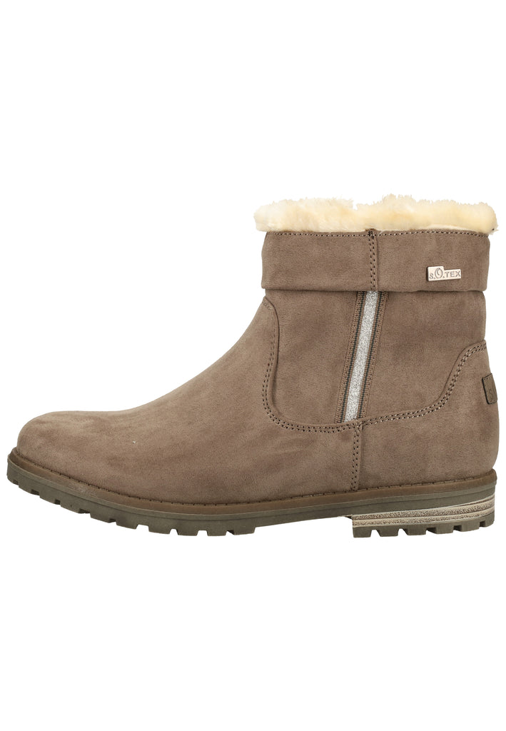 s.Oliver Stiefelette Lederimitat/Textil Grau Warmfutter - surf4shoes