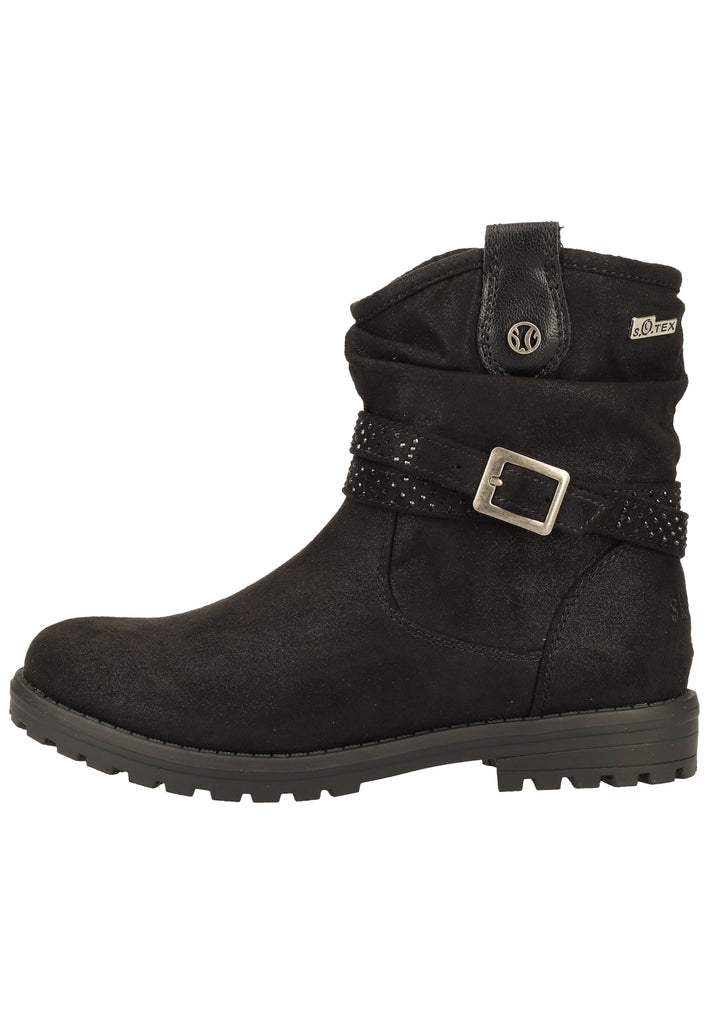 s.Oliver Stiefelette Lederimitat/Textil Schwarz Warmfutter - surf4shoes