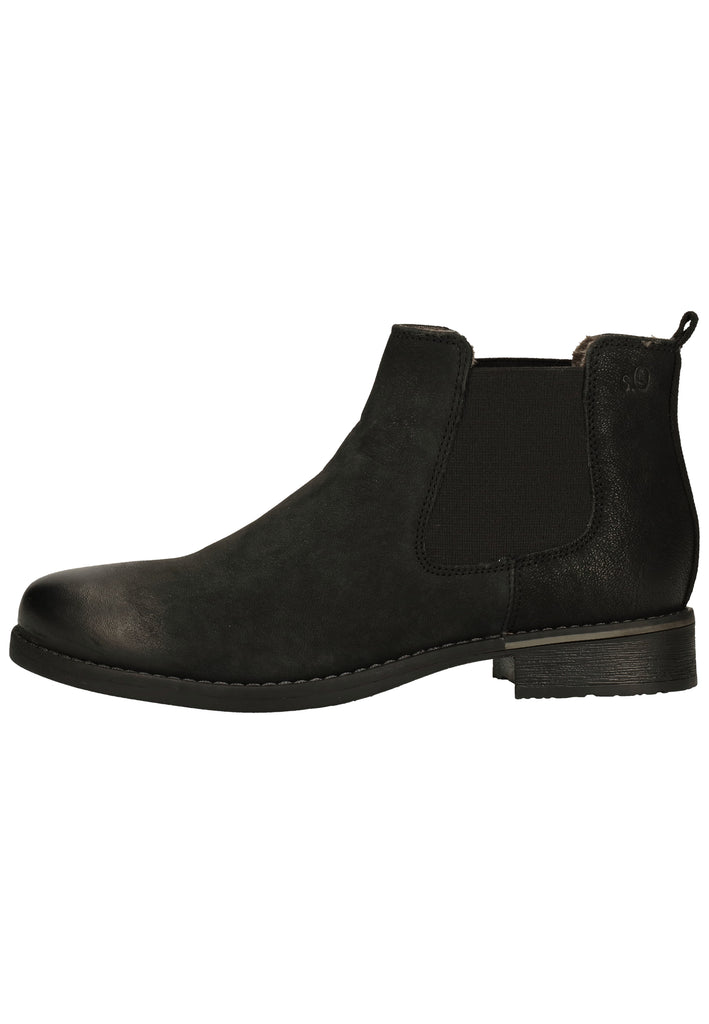 s.Oliver Stiefelette Leder/Textil Schwarz - surf4shoes