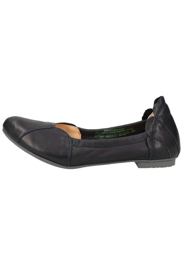 Think! Ballerinas Leder Navy - surf4shoes