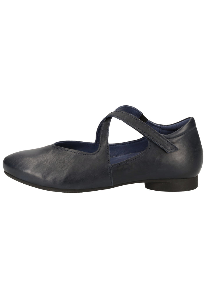 Think! Ballerinas Leder Navy - surf4shoes