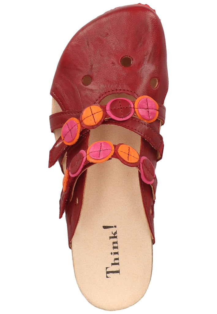 Think! Clogs Leder Cherry - surf4shoes