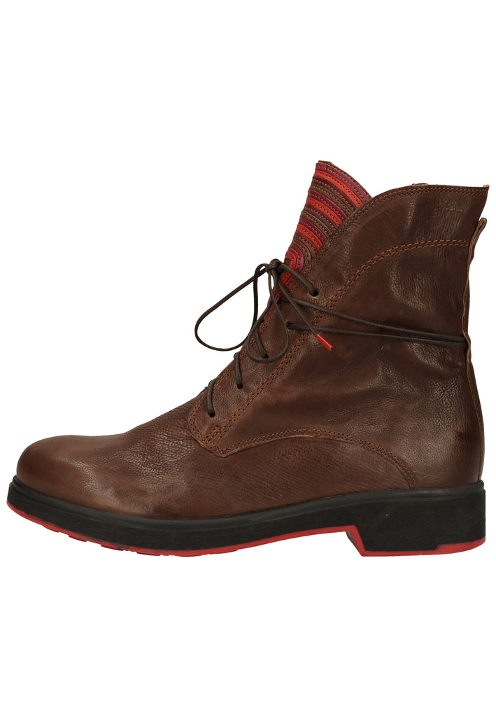 Think! Stiefelette Leder Braun/Rot - surf4shoes