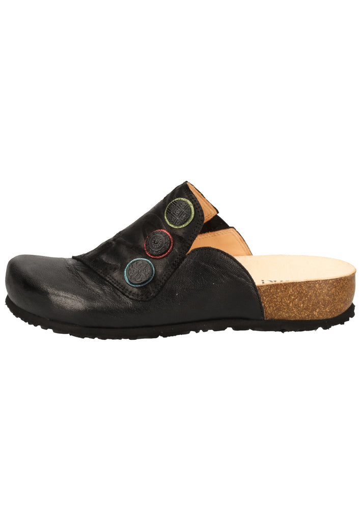 Think! Pantoletten Leder Schwarz - surf4shoes