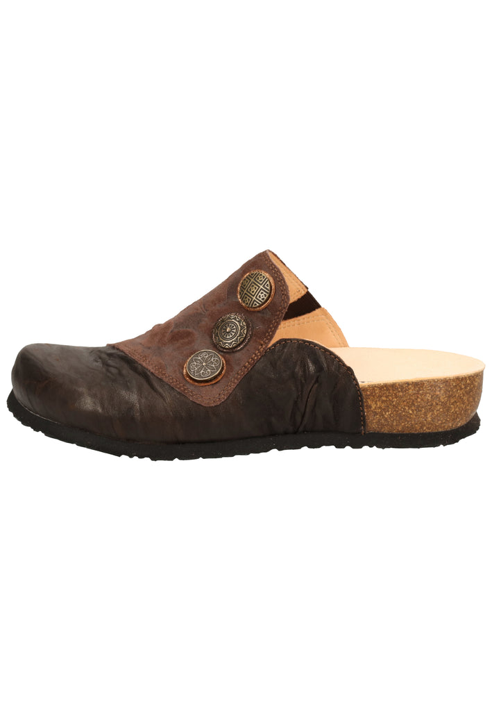 Think! Pantoletten Leder Espresso - surf4shoes