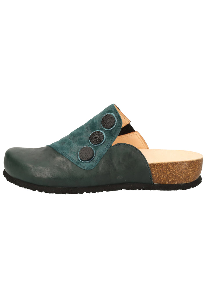 Think! Pantoletten Leder Grün - surf4shoes