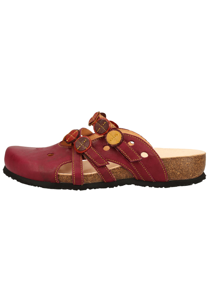 Think! Pantoletten Leder Magenta - surf4shoes