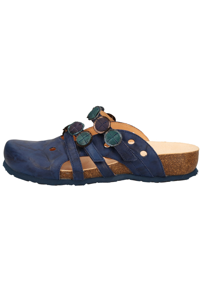 Think! Pantoletten Leder Blau - surf4shoes