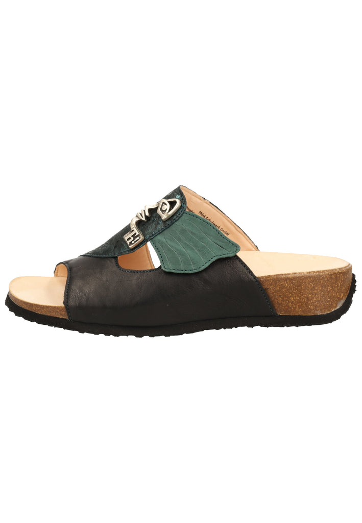 Think! Pantoletten Leder Grün - surf4shoes